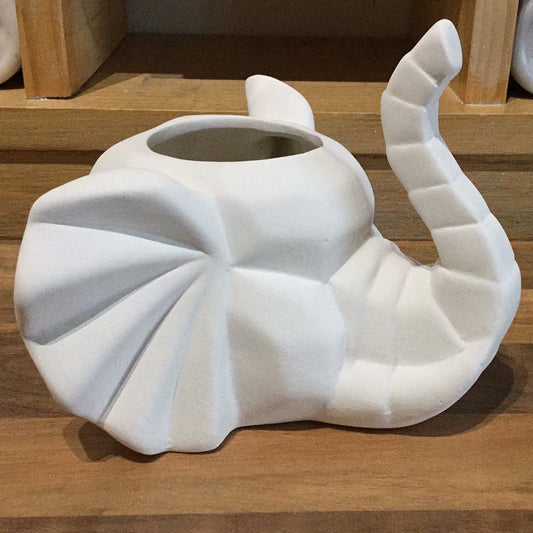 Faceted elephant planter